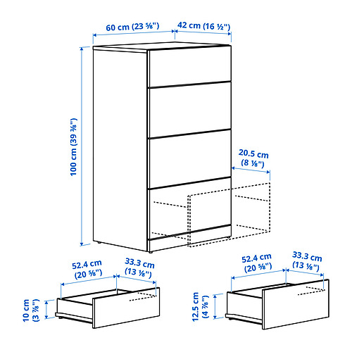 LASTARE chest of 4 drawers