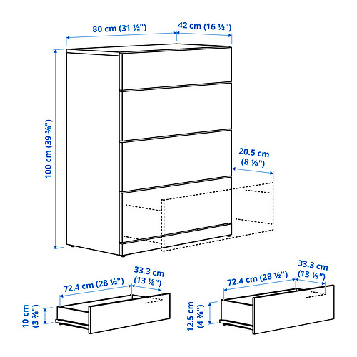 LASTARE chest of 4 drawers