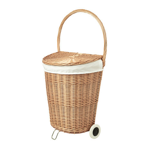 TOLKNING, laundry basket with wheels