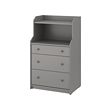 HAUGA chest of 3 drawers with shelf