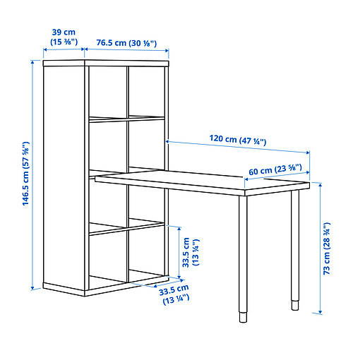 KALLAX/LAGKAPTEN skrifborð, samsetning
