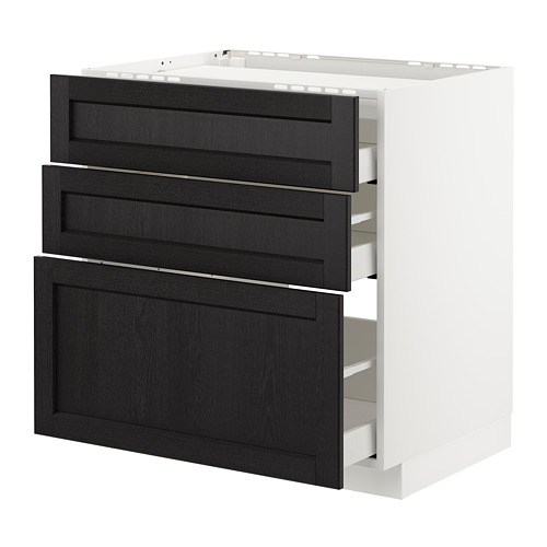 METOD/MAXIMERA base cab f hob/3 fronts/3 drawers