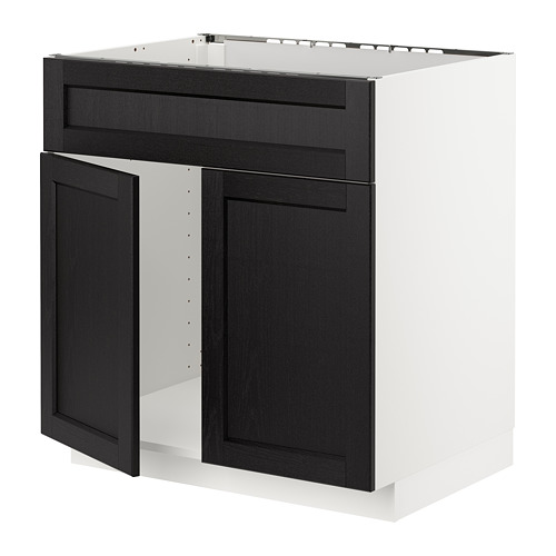 METOD base cabinet f sink w 2 doors/front