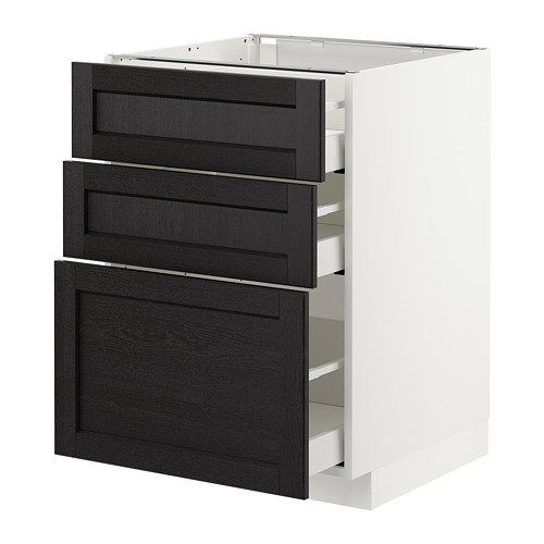 METOD/MAXIMERA base cabinet with 3 drawers