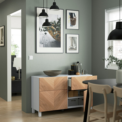 BESTÅ, hirsla með hurðum/skúffum