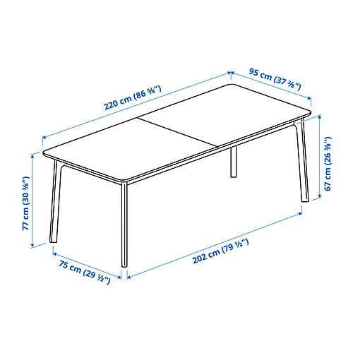 MELLANSEL extendable table