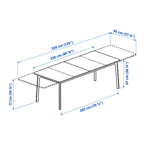 MELLANSEL extendable table