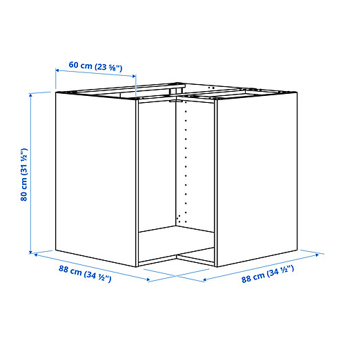 METOD, corner base cabinet frame