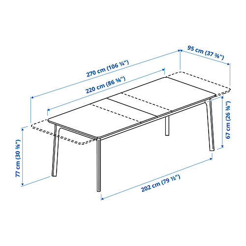 MELLANSEL extendable table