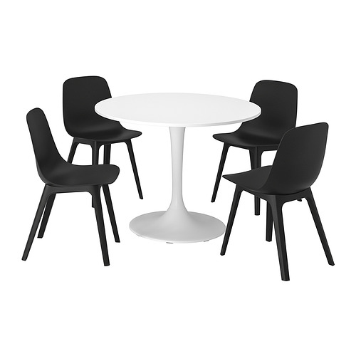 DOCKSTA/ODGER, borð og fjórir stólar