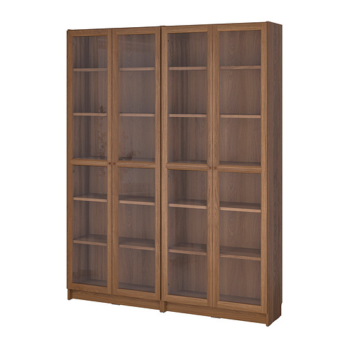 BILLY/OXBERG, bookcase combination w glass doors