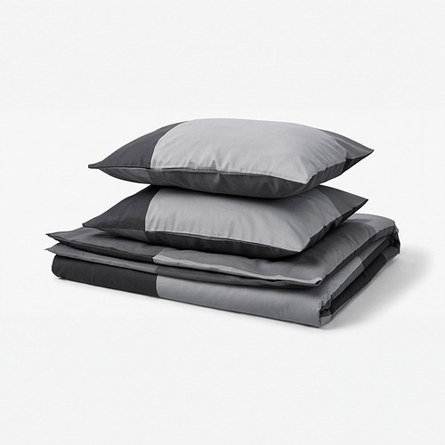 BRUNKRISSLA, duvet cover and 2 pillowcases