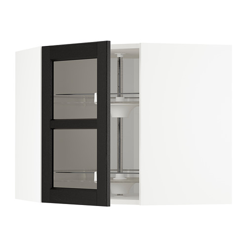 METOD corner wall cab w carousel/glass dr