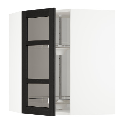 METOD corner wall cab w carousel/glass dr