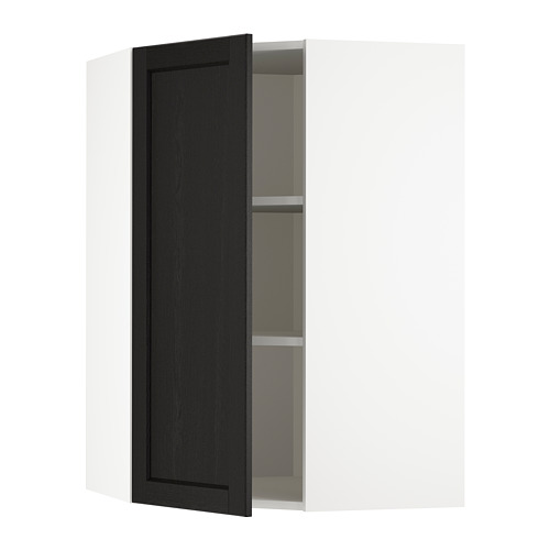 METOD corner wall cabinet with shelves