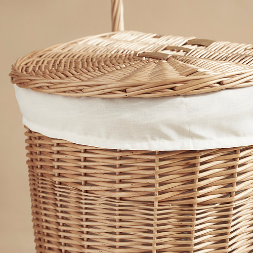 TOLKNING, laundry basket with wheels
