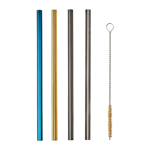 LUFTTÄT drinking straws/cleanbrush set of 5