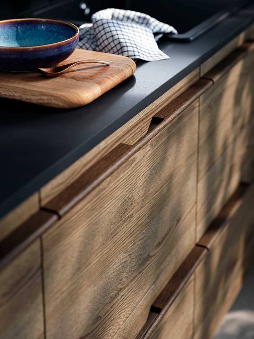 STENSTA dark brown ash veneer