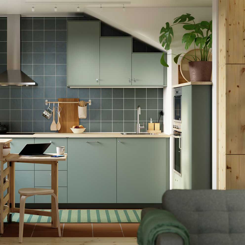 NICKEBO matt grey green kitchen