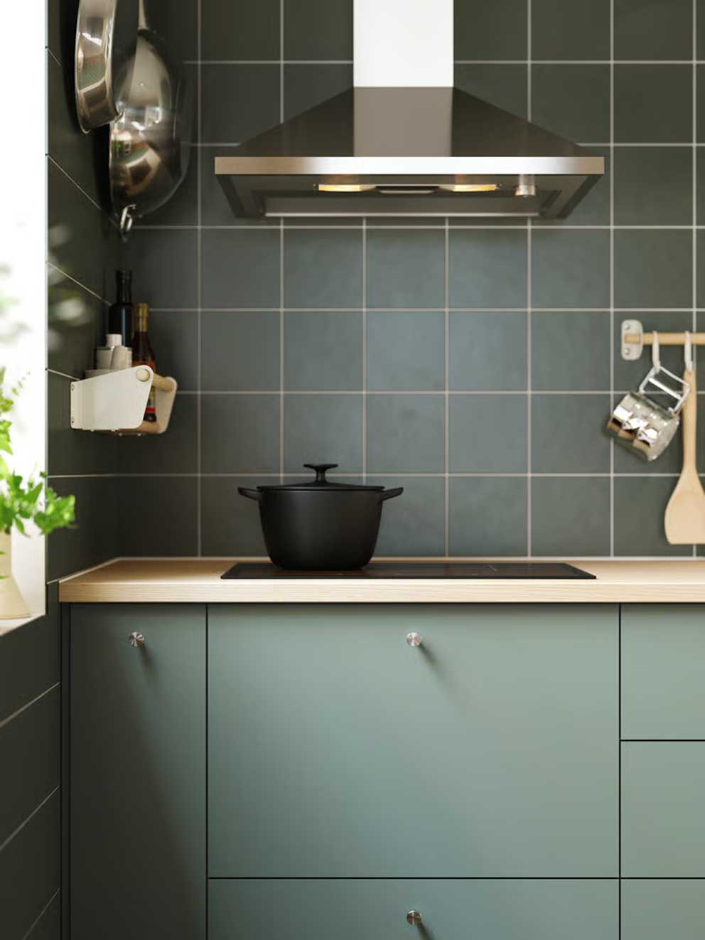 NICKEBO matt grey green kitchen