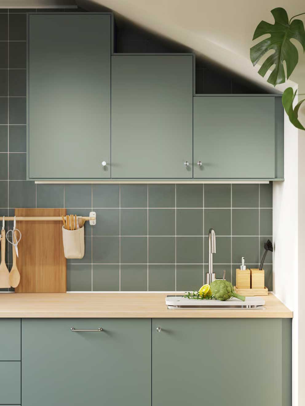 NICKEBO matt grey green kitchen