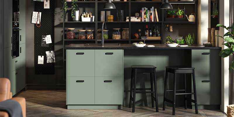 NICKEBO matt grey green kitchen