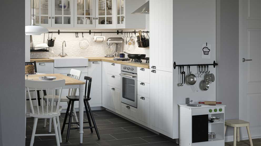 STENSUND white grooved panel kitchen
