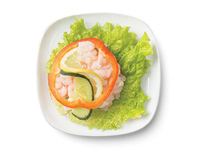 smurt brauð með rækjum