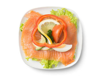 smurt brauð með laxi