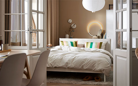 A modern small bedroom where you can  show off your best side