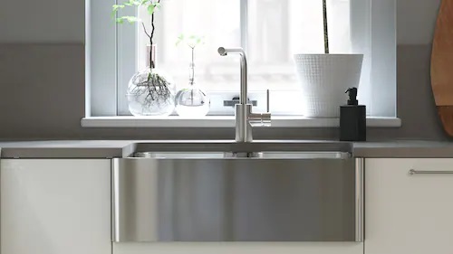 DELSJÖN Kitchen faucet, pewter effect - IKEA