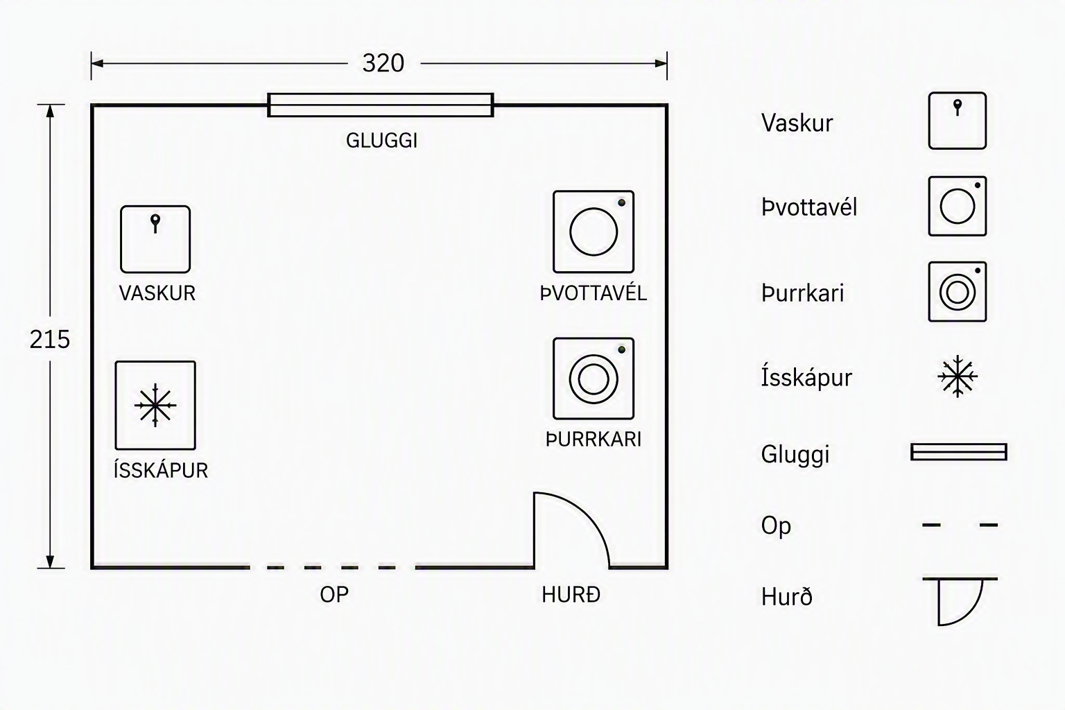 Sýnishorn af grófteikningu